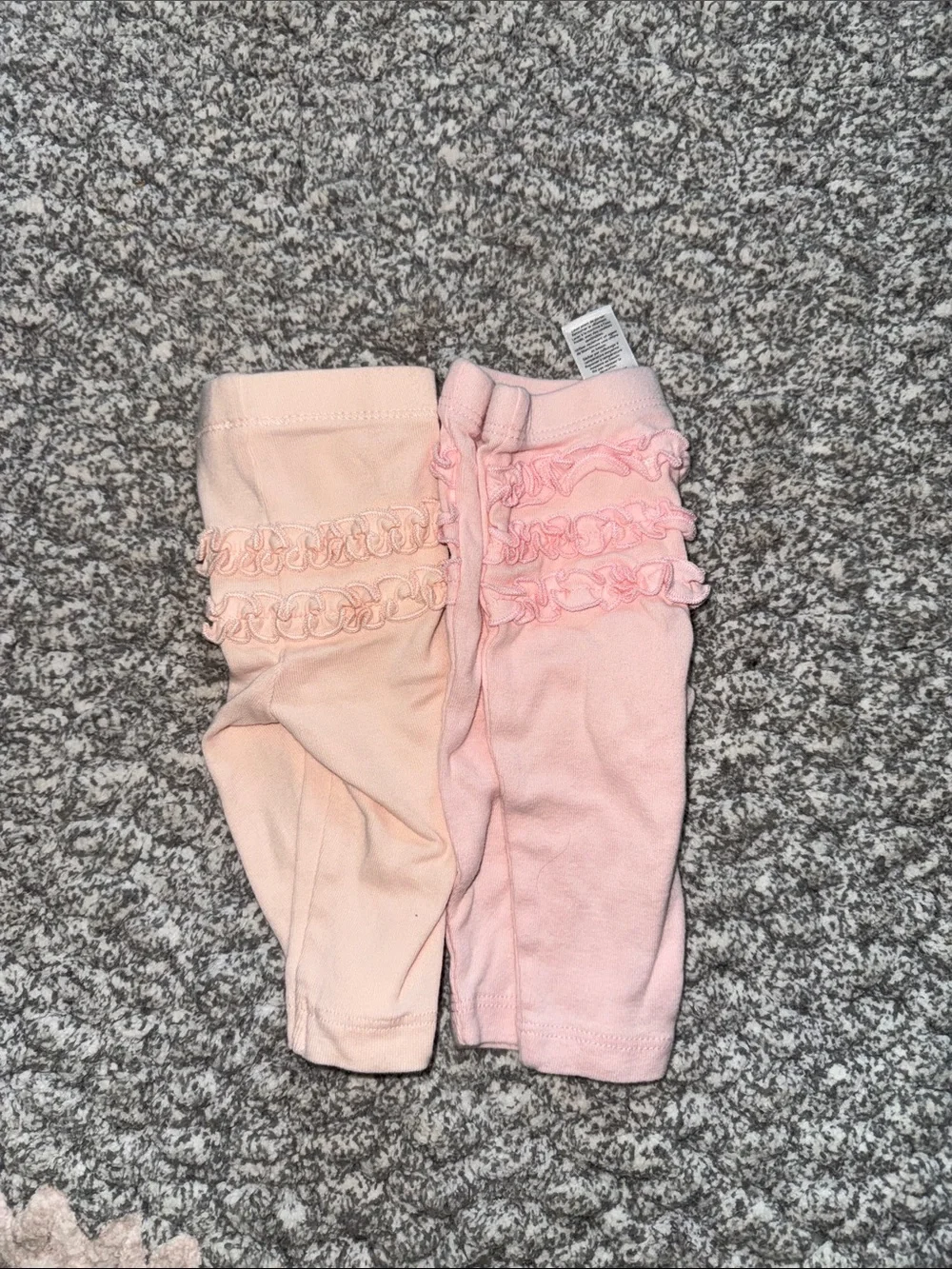 Carter's Baby Girl Peach and Light Pink Ruffle Leggings